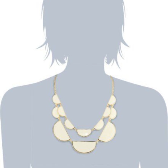 Kate Spade Double Row Cream + Goldtone Plated Scallop Necklace - Picture 1 of 7
